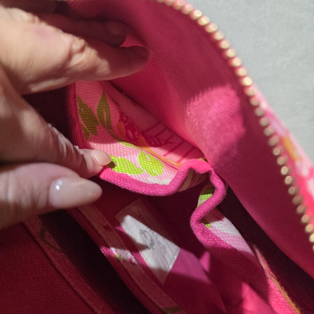 Spartina 449 Pink & White Floral Birdcage Tote EXCELLENT Cond L:13 H:10 - Picture 9 of 13